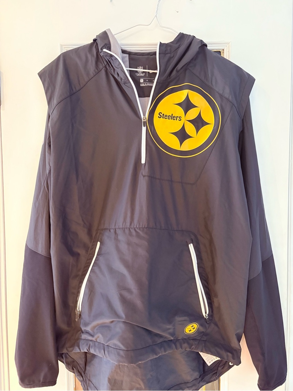NFL Pittsburgh Steelers Black and Yellow Nike Hooded Windbreaker Jacket